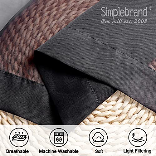 Image of Simplebrand Black Sheer Curtains 108 Inches Long, Extra Long Rod Pocket Solid Color Window Sheer Curtain Panels, Elegant Curtains & Drapes for Living Room, Bedroom 2 Panels (Black, 42 inch W x 108 inch L)