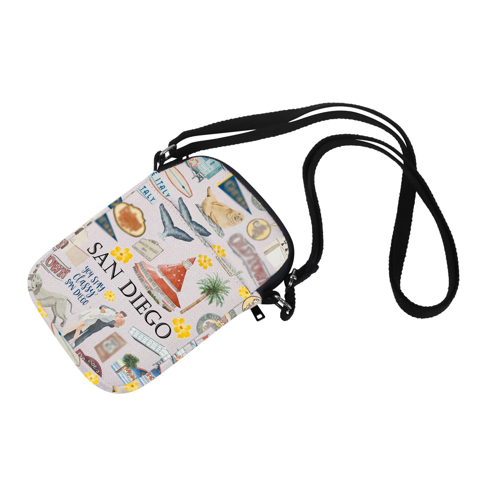 San Diego Cosmetic Makeup Bag Sa n Dieg o Travel Gift S an Die go Vacation Gi ft for Her Moving to San D iego Gi ft (Crossbody bag)