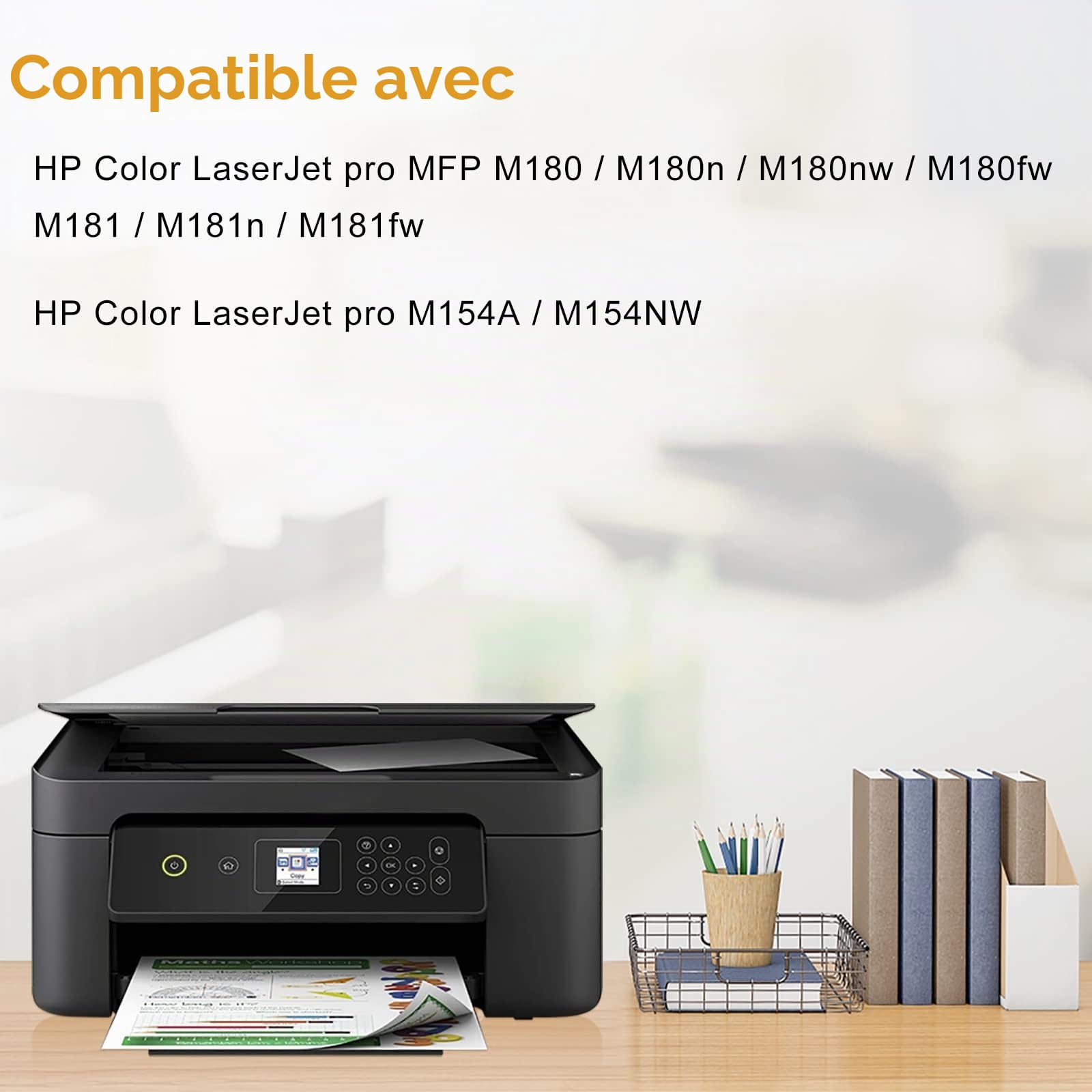 LeciRoba Toner pour HP 205A CF530A CF531A CF532A CF533A pour HP Color LaserJet Pro MFP M180 M180n M180nw M180fw M181 M181n M181fw M154A M154NW 205A Imprimante (Lot de 4)