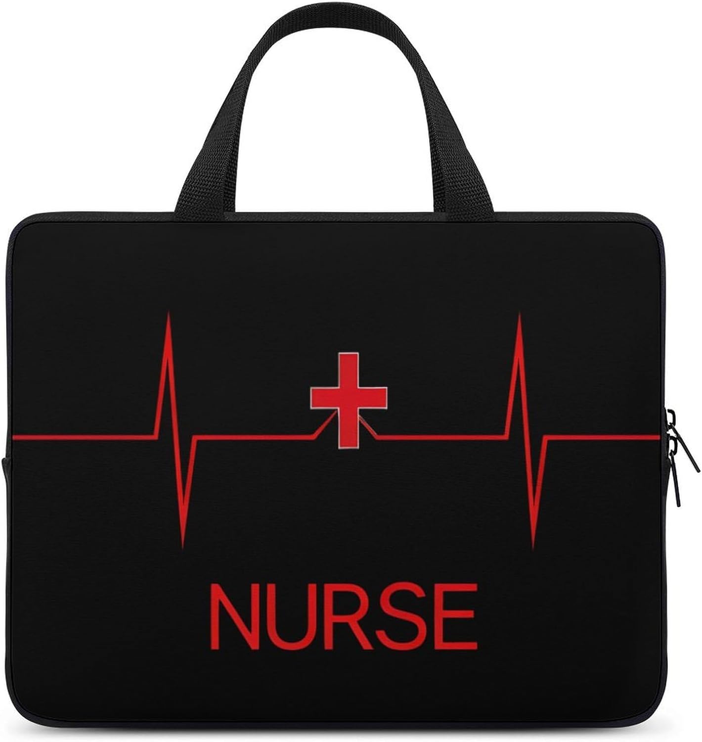 Nurse Heartbeat Redcrosss Laptop Bag Print Computer Sleeve Case Protector Briefcase Totes for Women Men