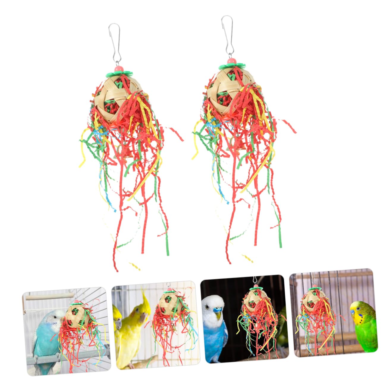 POPETPOP 10 Pièces Jouets de Recherche de Nourriture pour Oiseaux Jouet Oiseau drôle Jouets à mâcher pour Perroquet Longue Queue Sepak Takraw Petit Perroquet Cage à Perroquet Remarque