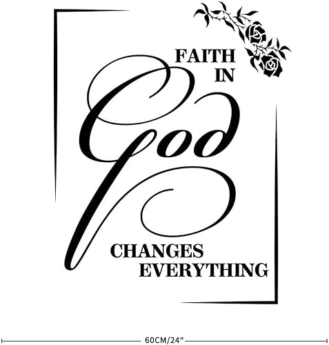 Miniatura 4 de Calcomanía de vinilo para pared la fe en Dios cambia todo calcomanías de vinilo con citas motivacionales escrituras extraíbles calcomanías de pared