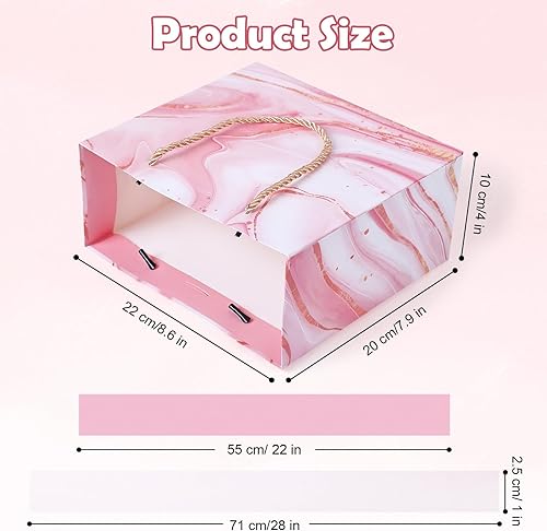 Miniatura 5 de JMANNI Bolsas de regalo, 4 bolsas de regalo de tamaño mediano con cinta de lazo, bolsa de regalo de papel portátil con asas, bolsas de regalo de