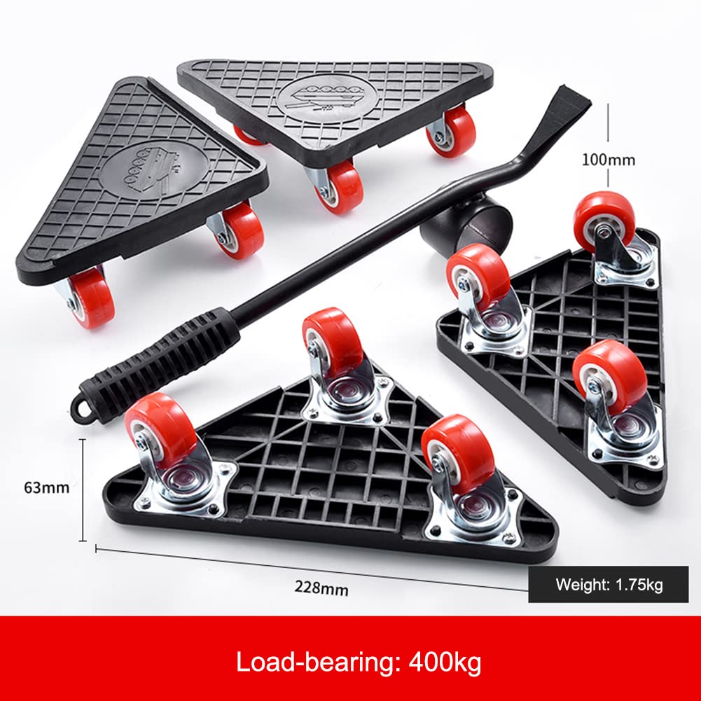 Strumenti Di Spostamento Del Rullo Pesante Della Mobilia,Kit Di Guide Per Mobili Sollevatore Per Mobili,Pad Girevoli A 360 Gradi,Set Di Attrezzi Per Sollevatori Di Mobili Per Divani E Fri(Color:Black)