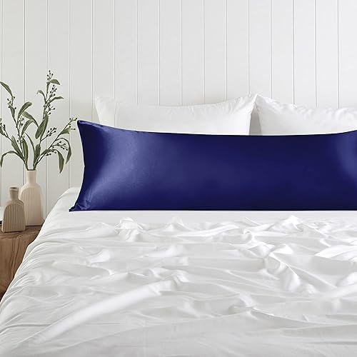 Vista 55 de BEDSUM Paquete de 2 fundas de almohada de satén de seda King para cabello y piel, suaves y lujosas, fundas de almohada con cierre de sobre, 20 x 36