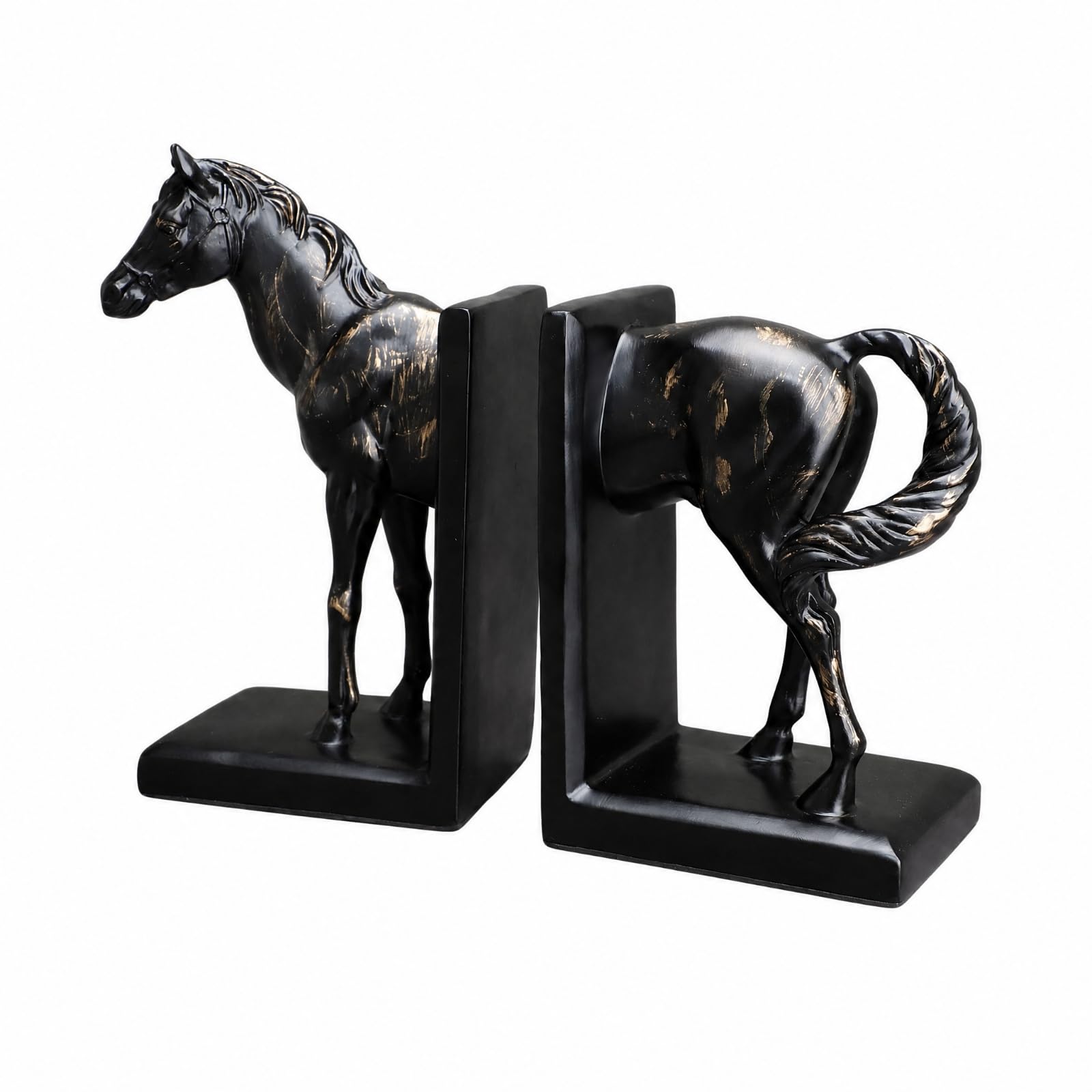 Serre-Livres en Résine Sculptural Sculpture Serre-Livres Sculpture Style Européen pr Bureau, lon, Bibliothèque