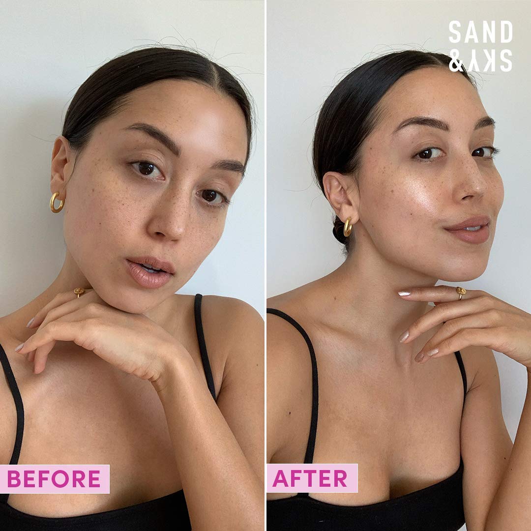 Sand & Sky Australian Emu Apple Mega Glow Kit with Face Mitt - Enzyme Exfoliator, Facial Cleanser, Bi-Phase Hyaluronic Acid Serum with Vitamin C and Jojoba Oil. Skin Care.