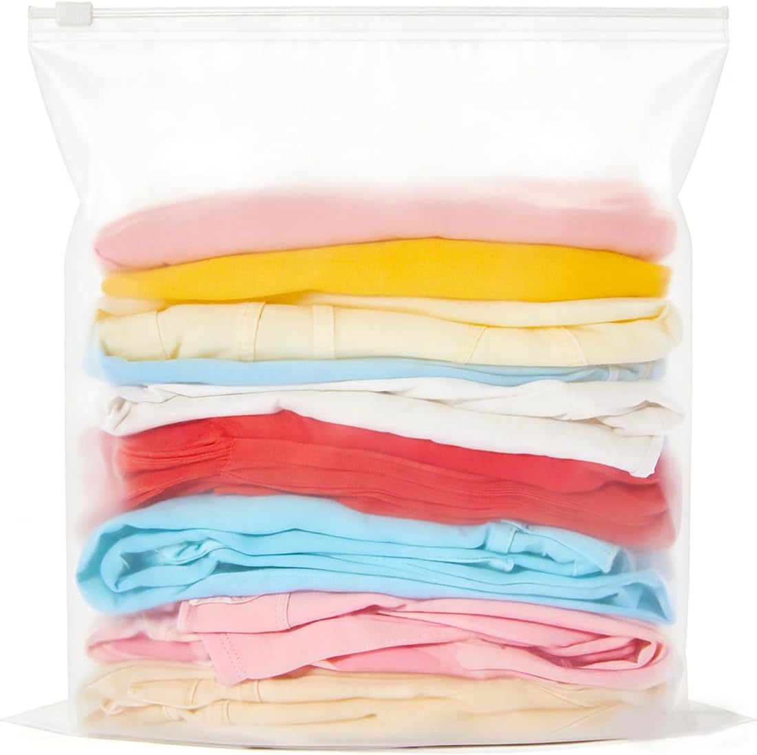 Poly Zipper Bags 12x15 Inch, 100 Count Frosted Plastic Bags, Resealable Clothing Bag for Selling, Clothes, Packaging Small Items (3.15mil, 4-11 LB)