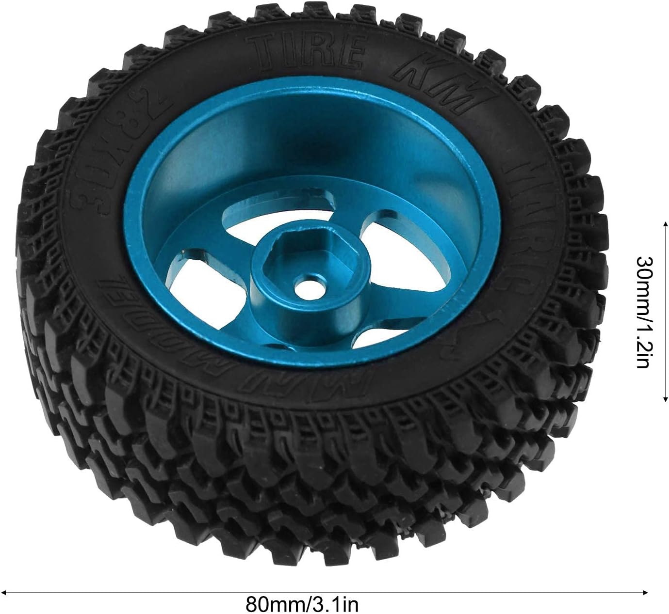 4Pcs RC Wheels and Tires On Off Road Rubber Tires Replacement for MN86 1/12 RC Car Touring Wheels