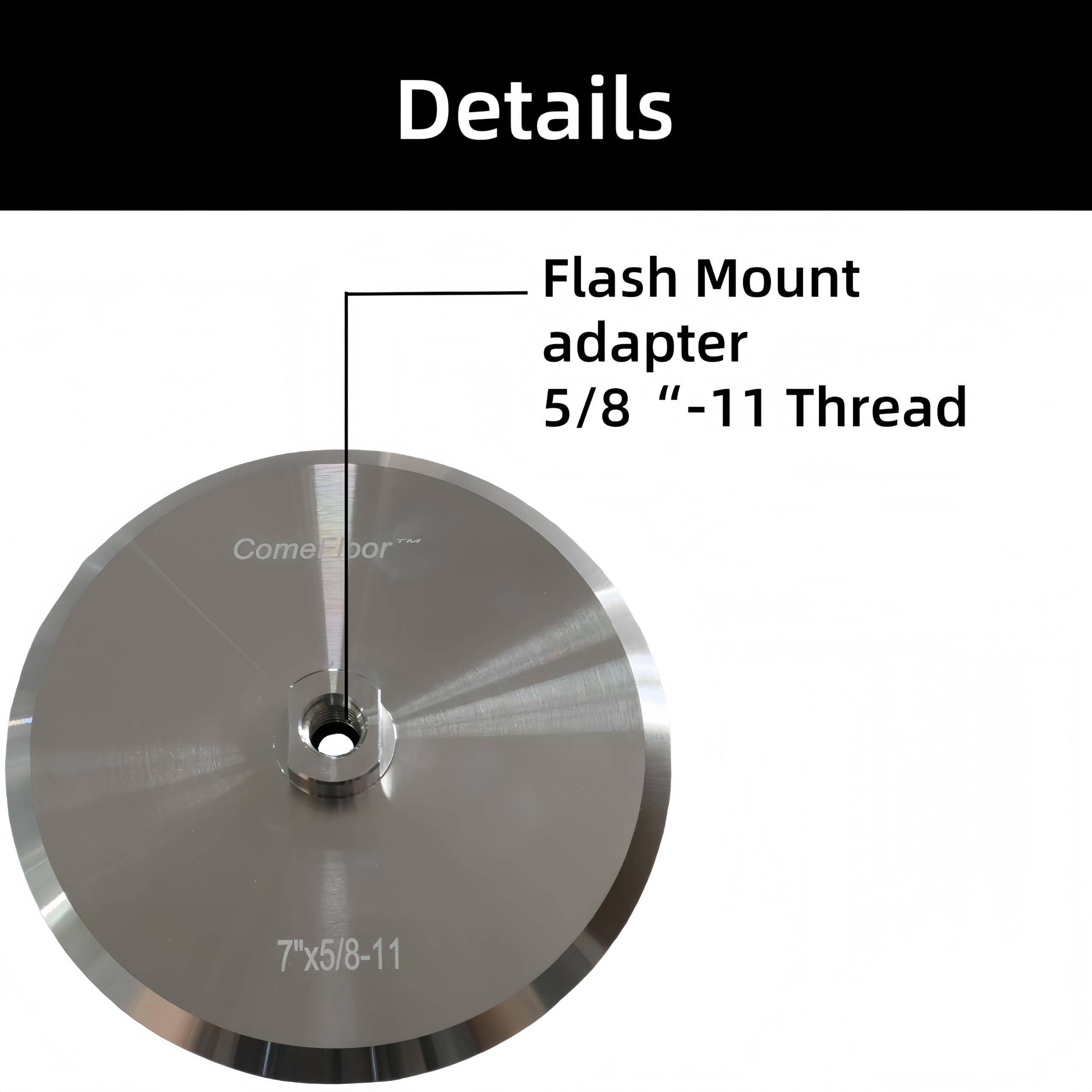 Platorello di supporto in alluminio con gancio e anello con filettatura da 5/8"-11 (7") 2 pezzi