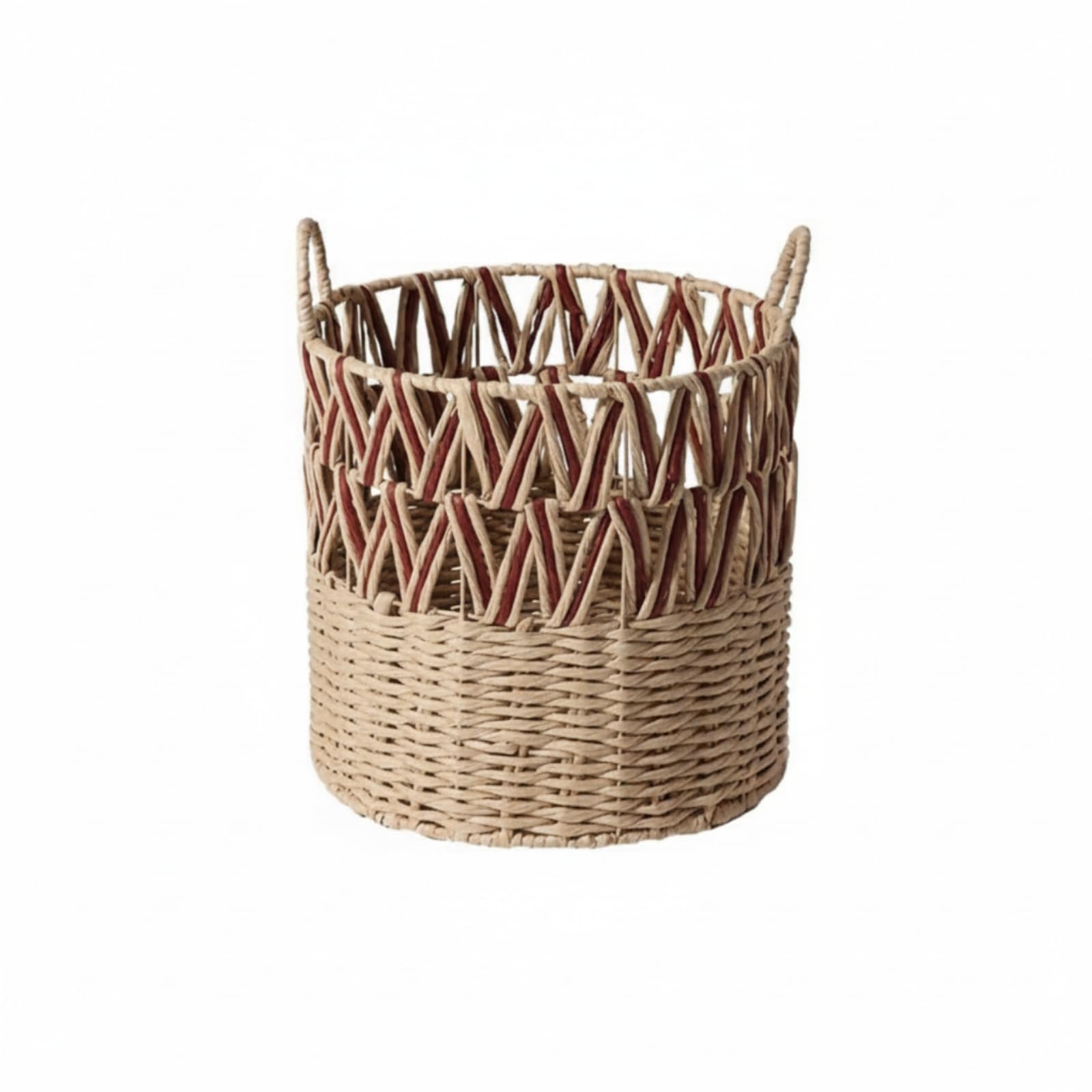 Amagogo Cesto Portabiancheria Cesto Contenitore Cesta Intrecciata Cesto Organizzatore in Rattan Naturale a Doppia Trama con Manici Ad Anello Adatto a Bagno Camera Soggiorno Ripostiglio, size to 3