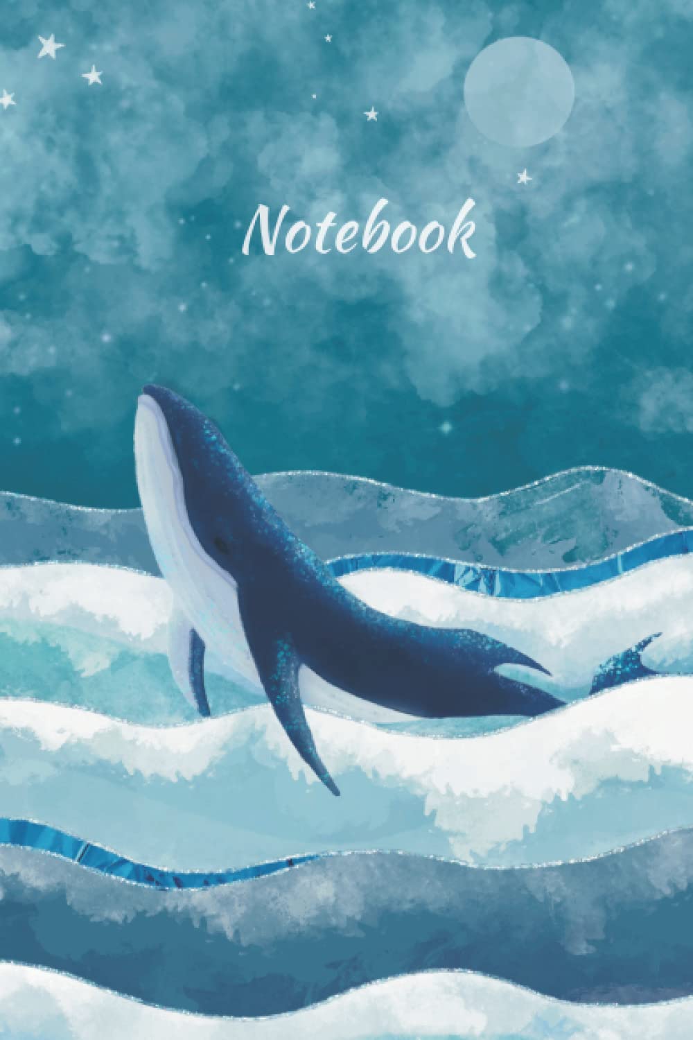 Cute Whale Illustration Notebook / Notepad / Journal / Diary Memo Travel Wedding Kids - Ruled pages - A5 - 120 pages