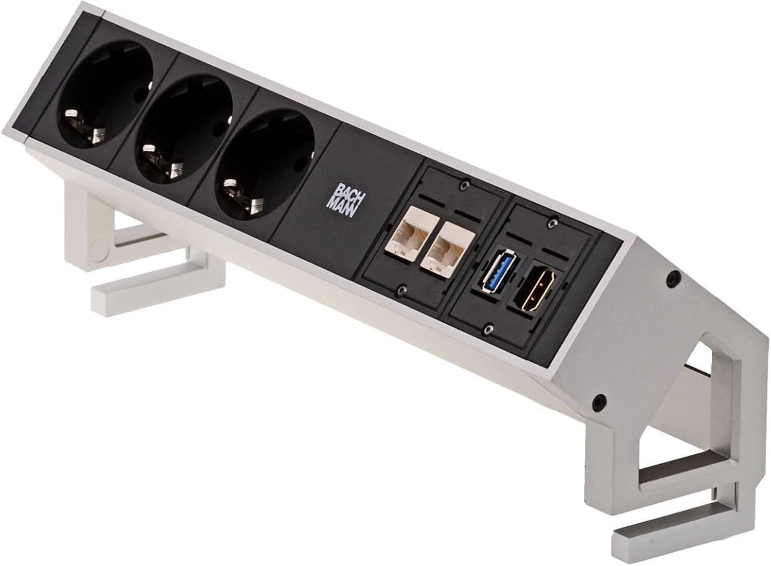 Bachmann DESK2 Tabletop Power Strip w/3xPower, 2xRJ-45, 1xUSB &, 902.502 (w/3xPower, 2xRJ-45, 1xUSB & 1xHDMI - L: 282mm)
