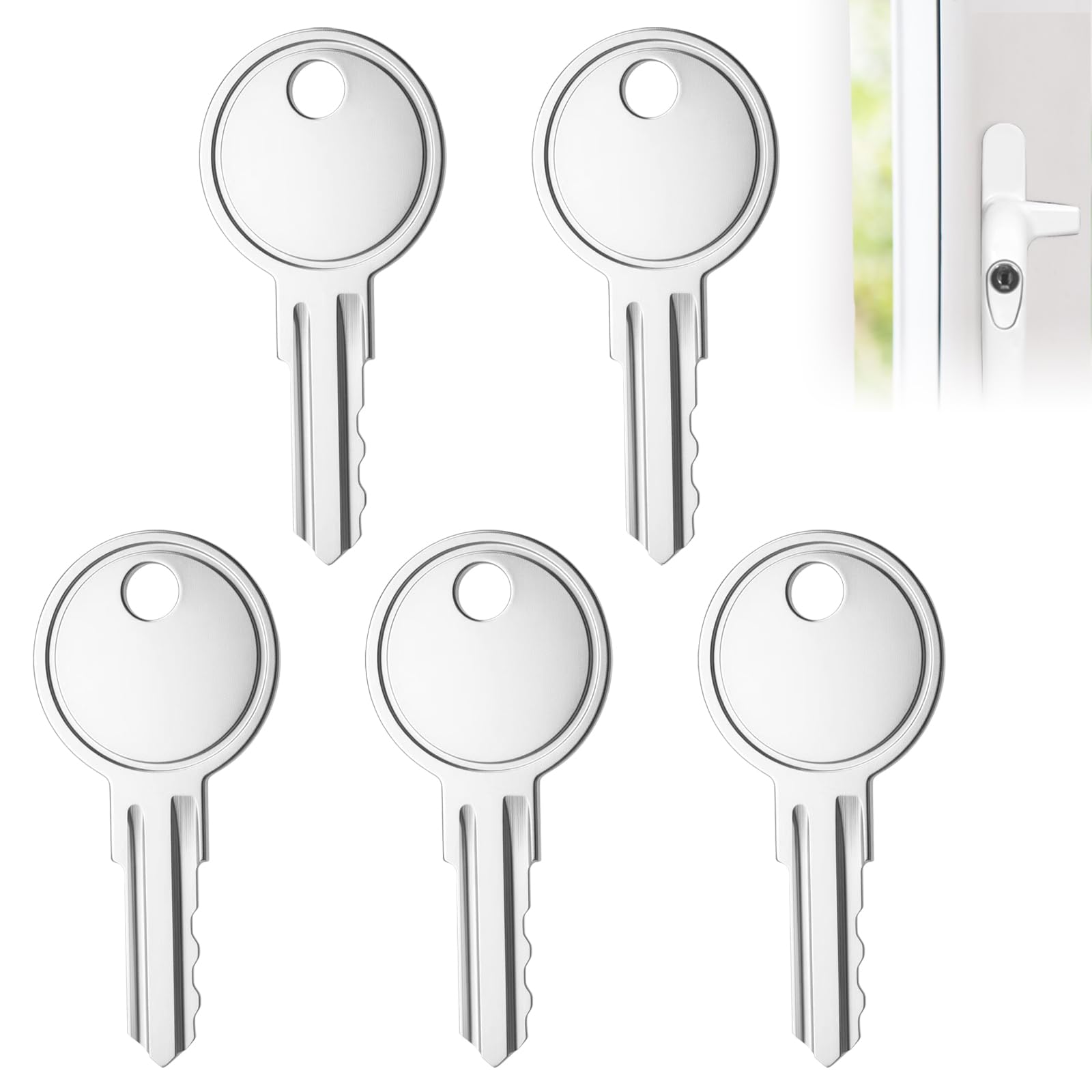 5Pcs UPVC Window Handle Key for Securistyle Window Lock,Universal UPVC Windows Lock Keys Replacement Compatible with Securistyle Windows Lock,Spare Keys for Windows Locks
