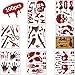 Hedallo - Pegatinas para decoración de Halloween, diseño de huellas con sangre, diseño de zombi, para suelo, para baño, 100 unidades en 11 hojas;