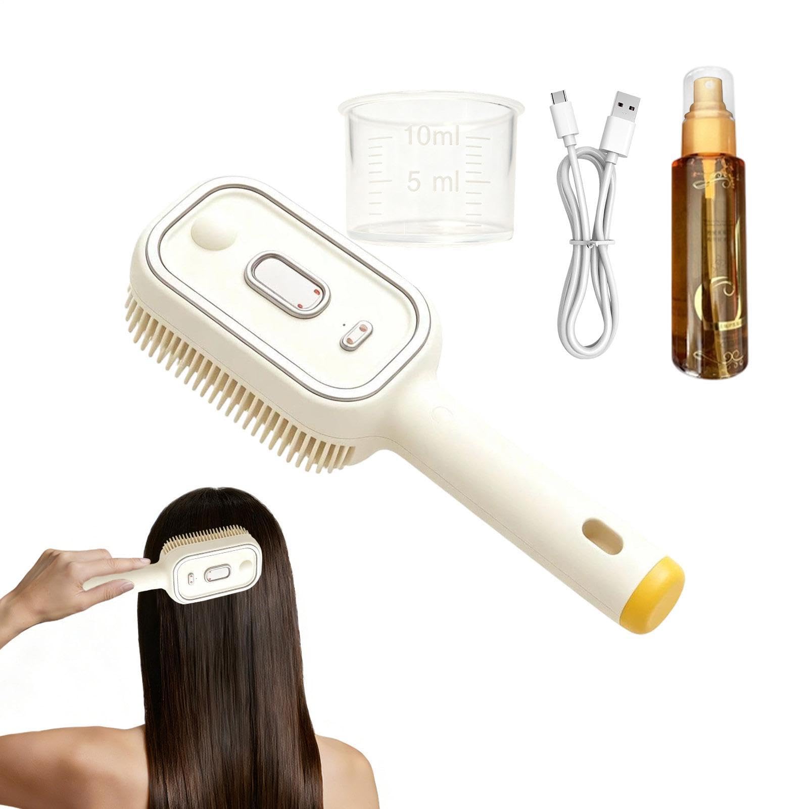 Cepillo de pelo con spray de agua y función de peinado inalámbrico recargable para baño 8
