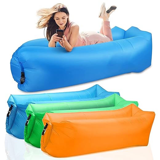 ELUBOIDG Inflatable Lounger Air Sofa -Portable,Waterproof Anti-Air Leaking Design,Inflatable Beach Chair for Camping, Hiking,Seaside - Ideal Inflatable Couch for Pool and Festivals