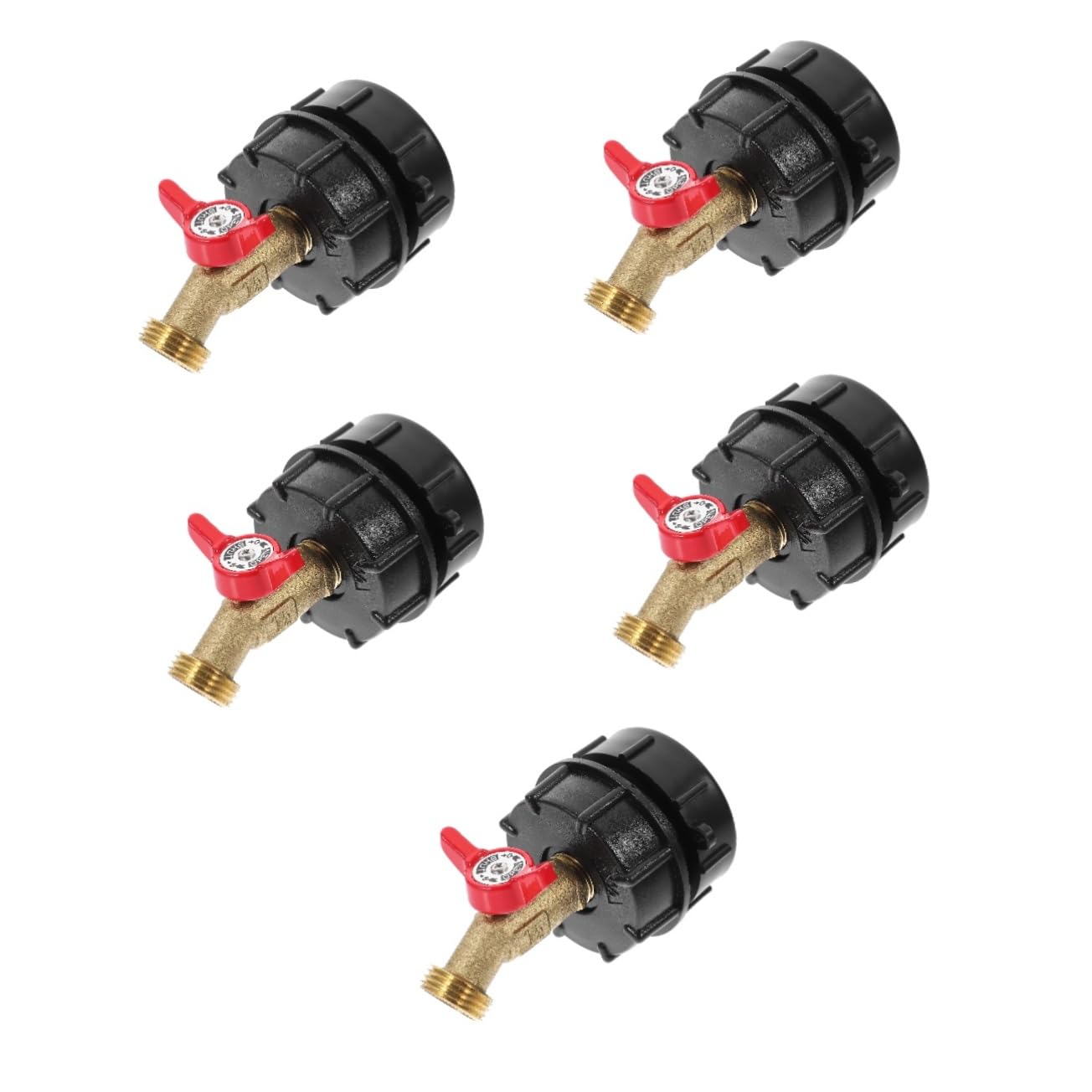 ibasenice 5 Piezas Accesorios De Conector De Cubo Adaptador De Agua del Tanque De Asas IBC Ajuste De Barriles De Tonelada Adaptador IBC y Grifo De Jardín IBC a 1/2 Grifo Abs