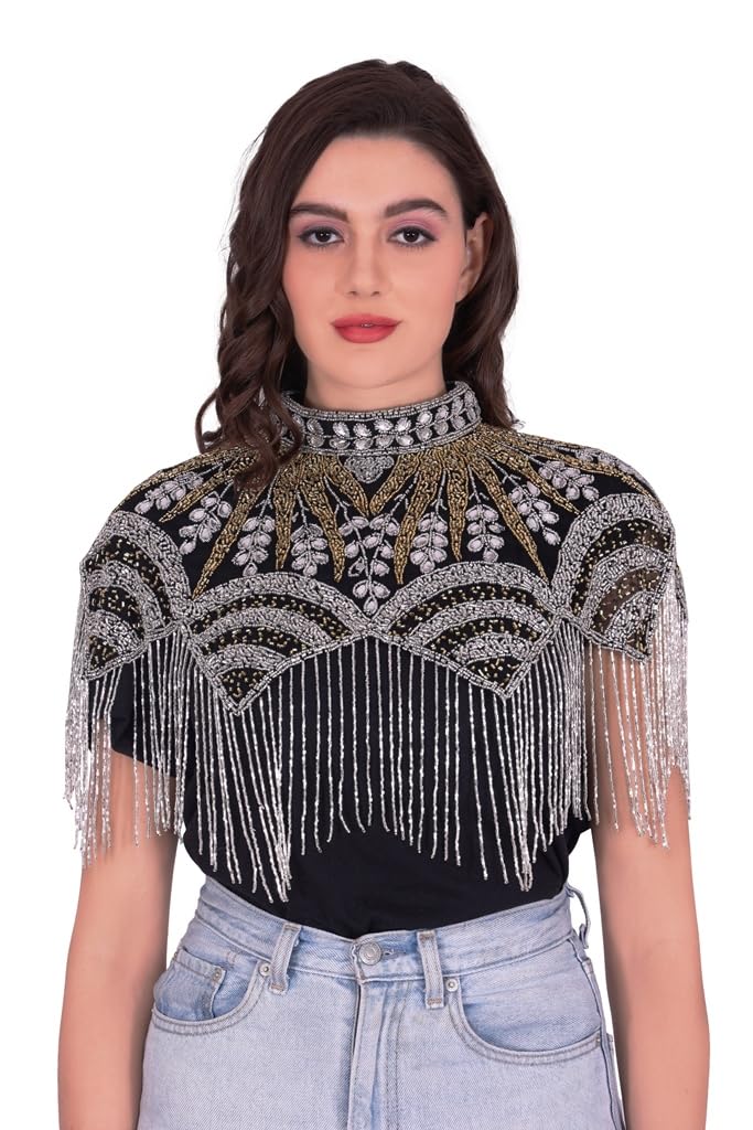 Women's Net Capes Fully Embroidery Poncho for Girls And Ladies With New Styles-image-37