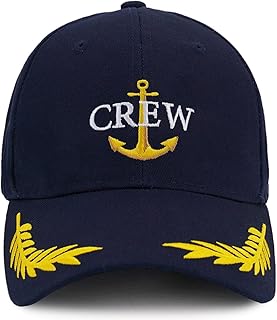 Captain Hat & First Mate | Matching Skipper Boating Baseball Caps | Nautical Marine Sailor Hats Navy Gold