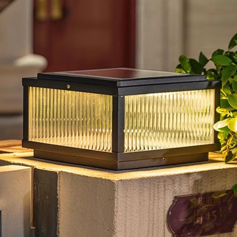 Lampe solaire extérieure pour poteaux 4x4 en vinyle et bois, éclairage étanche en aluminium