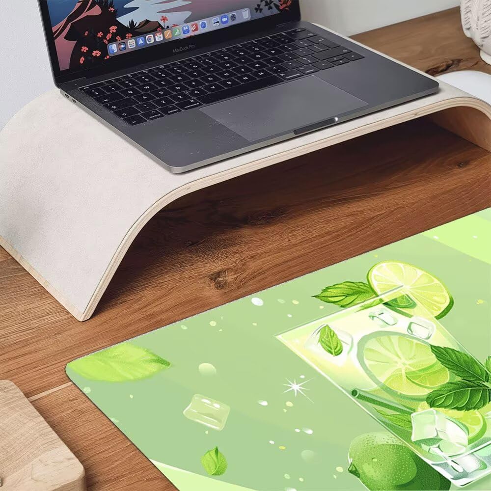 Duża podkładka pod mysz do gier XXL 1800 x 900 x 3 mm z zszytymi krawędziami, trwała antypoślizgowa podstawa z naturalnej gumy, zmywalna podkładka na klawiaturę, gry, do domu, biura, kostki lodu