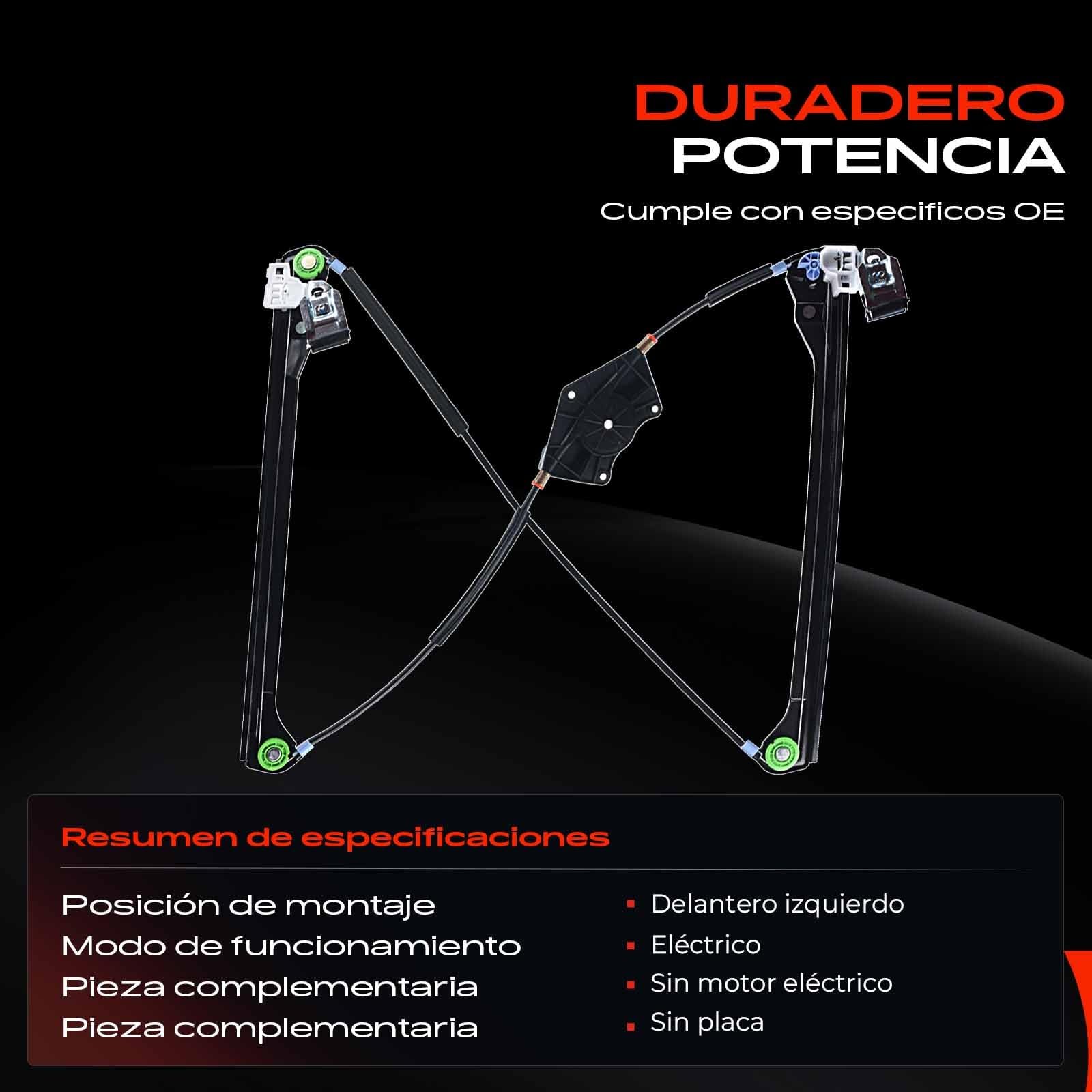 Frankberg Elevalunas Mecanismo elevalunas Eléctrico sin Motor Delantero izquierdo Sin placa 4/5-Puerta Compatible con Superb 3U4 Passa.t 3B2 3B3 3B5 3B6 Replace# 3B1837461