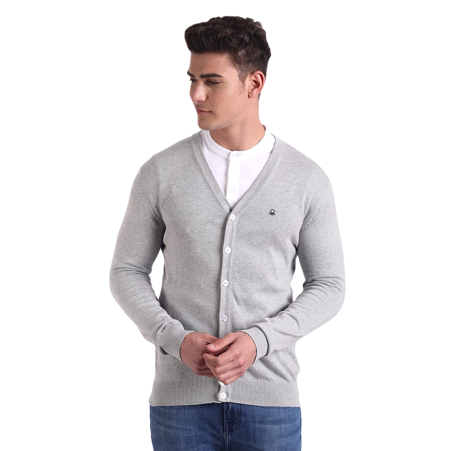 Men's Cotton V-Neck Casual Cardigan Sweater