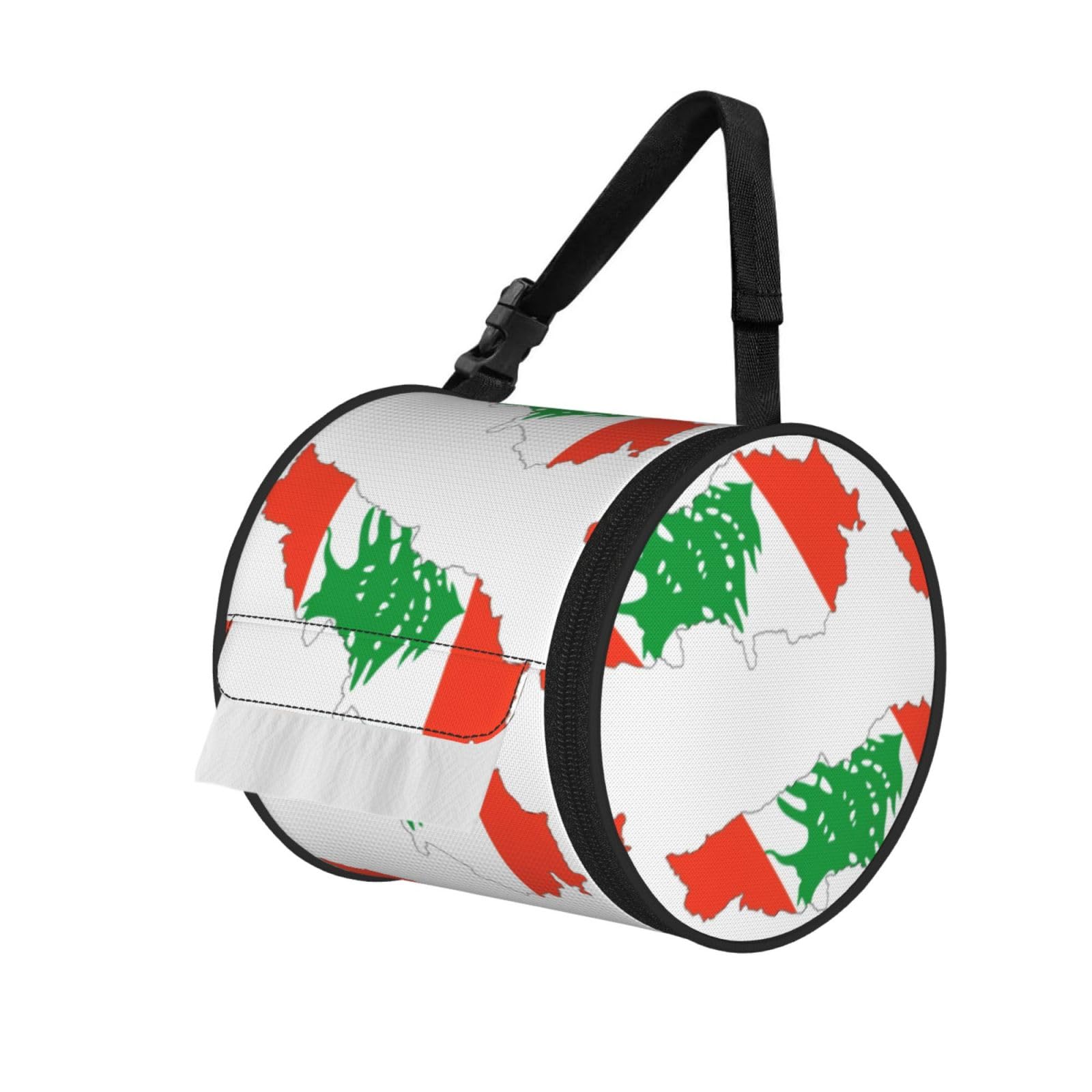 Lebanon Flag Map Print Fashion Tissues Organizer Box, Hanging Tissue Holder For Purse Coins For Car Office Daily Outing