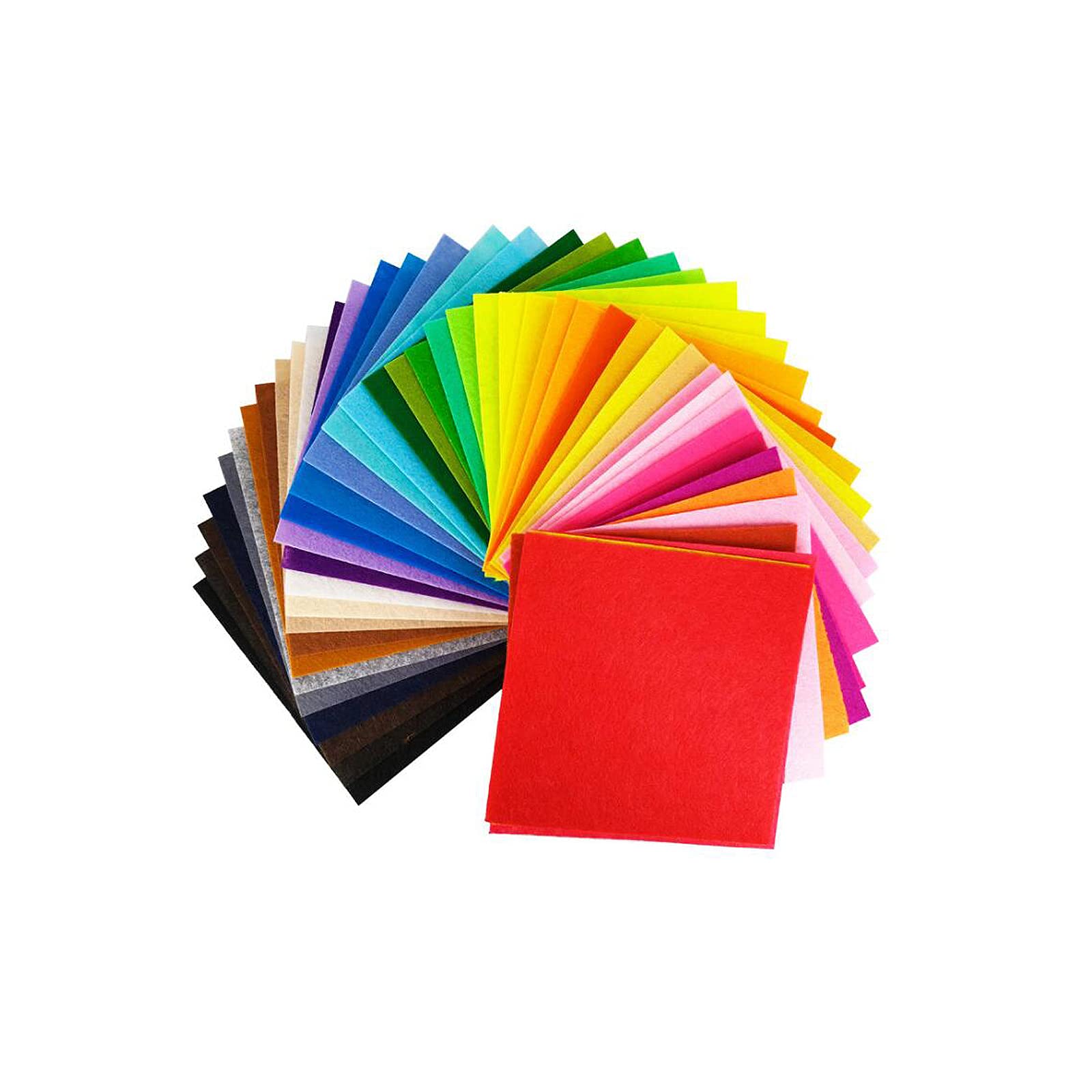 YFFSFDC Felt Colorful 40 Sheets Wool Felt Non-Woven Fabric Felt Fabric Sheets DIY Craft Supplies Kindergarten Decoration Handmade Thickness 1mm (15*15cm)
