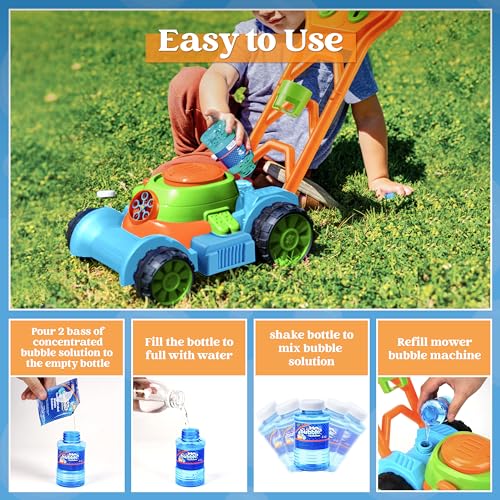 image for Sloosh Bubble Lawn Mower Toddler Toys - Kids Toys Bubble Machine Summe