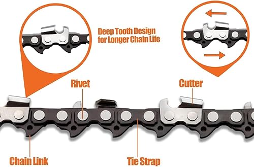 Miniatura 4 de 5 piezas de cadena de mini motosierra de 4 pulgadas para Stihl GTA 26, cadenas de repuesto de 4 pulgadas para motosierra eléctrica inalámbrica