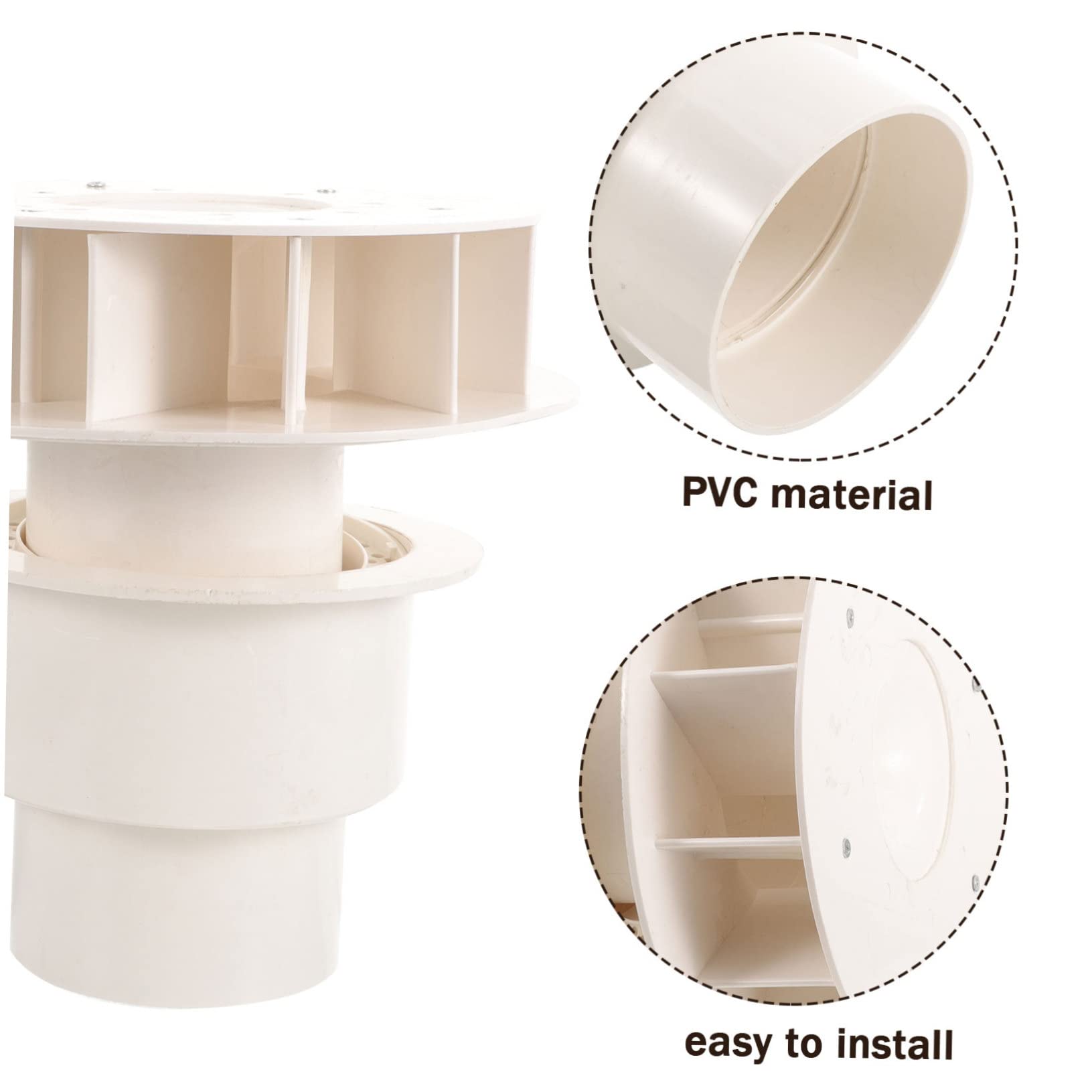 Angoily Bajante de Canalón de Lluvia Filtro de Pvc Blanco, Sistema de Drenaje Lateral Principio de Sifón Mantenimiento para Canalones de Agua