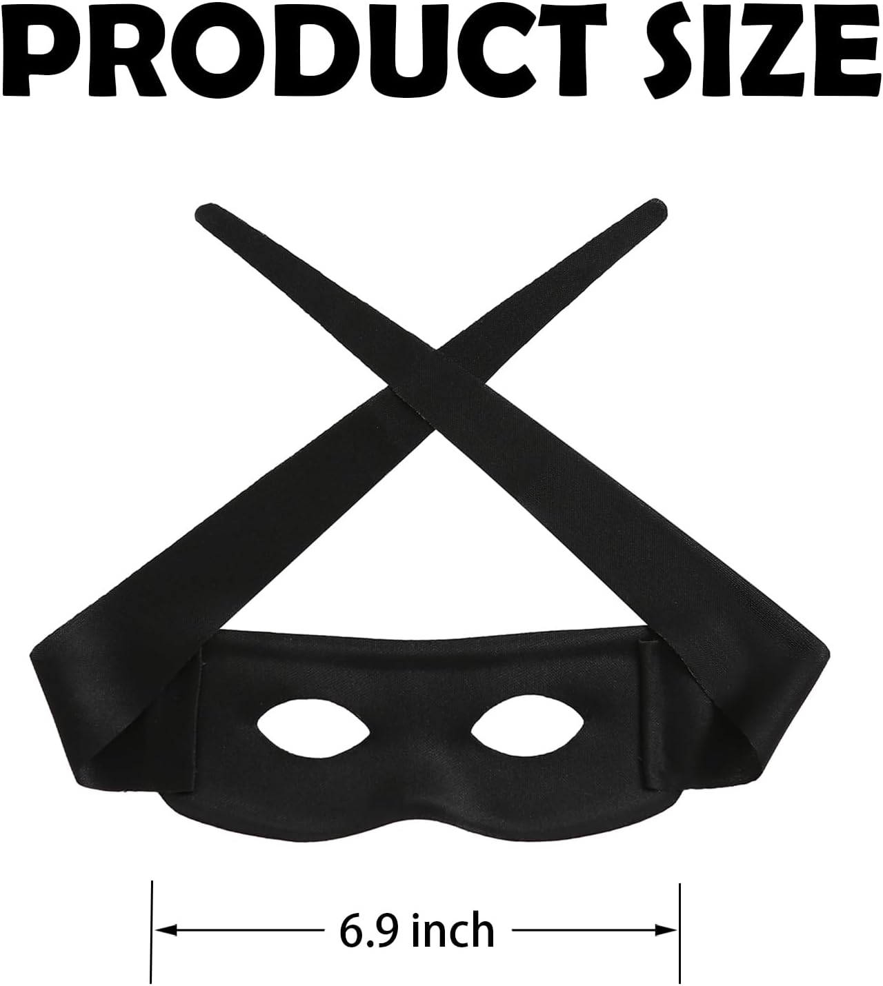 2 PCS Halloween Eye Mask Costume Accessories Hero Black Mask Bandit Masquerade Cosplay Party Favor - Image 2