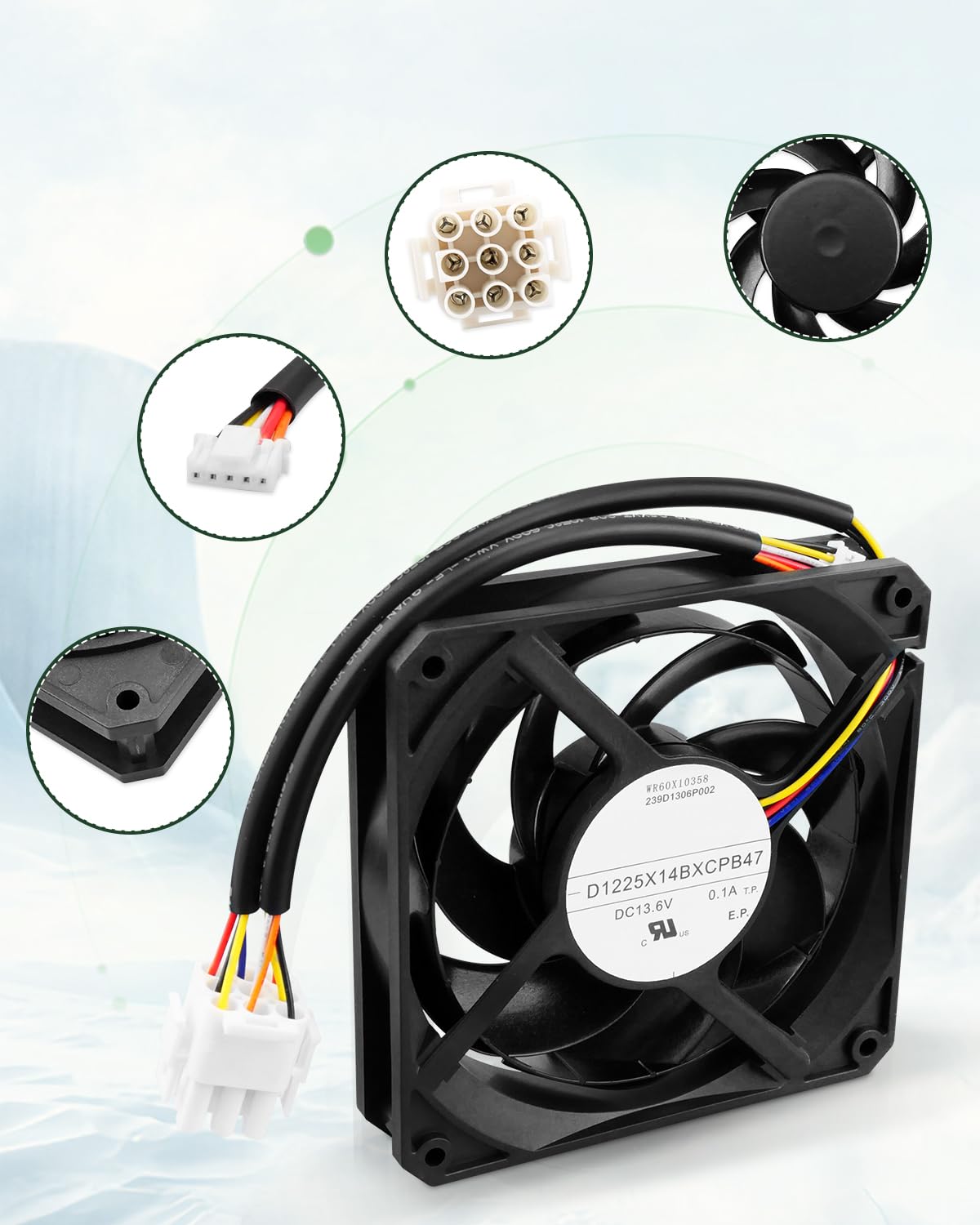 ULXIOM WR60X10358 Refrigerator Condenser Fan Motor Fit For
