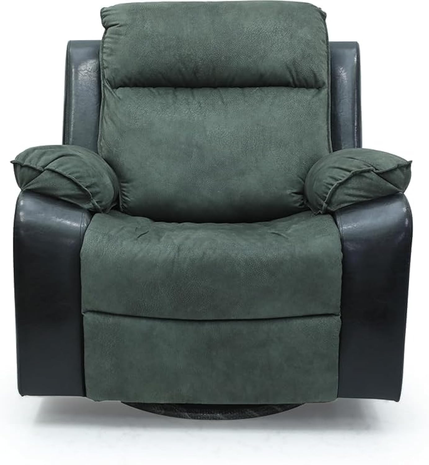 Multi Home Furniture Grey Electric Recliner Chair – Lazy Sofa Chair Push-Back Mechanism, 360° Swivel Rocking Motion Armchair, Velvet & PU Leather Sofa Fabric Recliner Sofa Single Sofa for Living Room