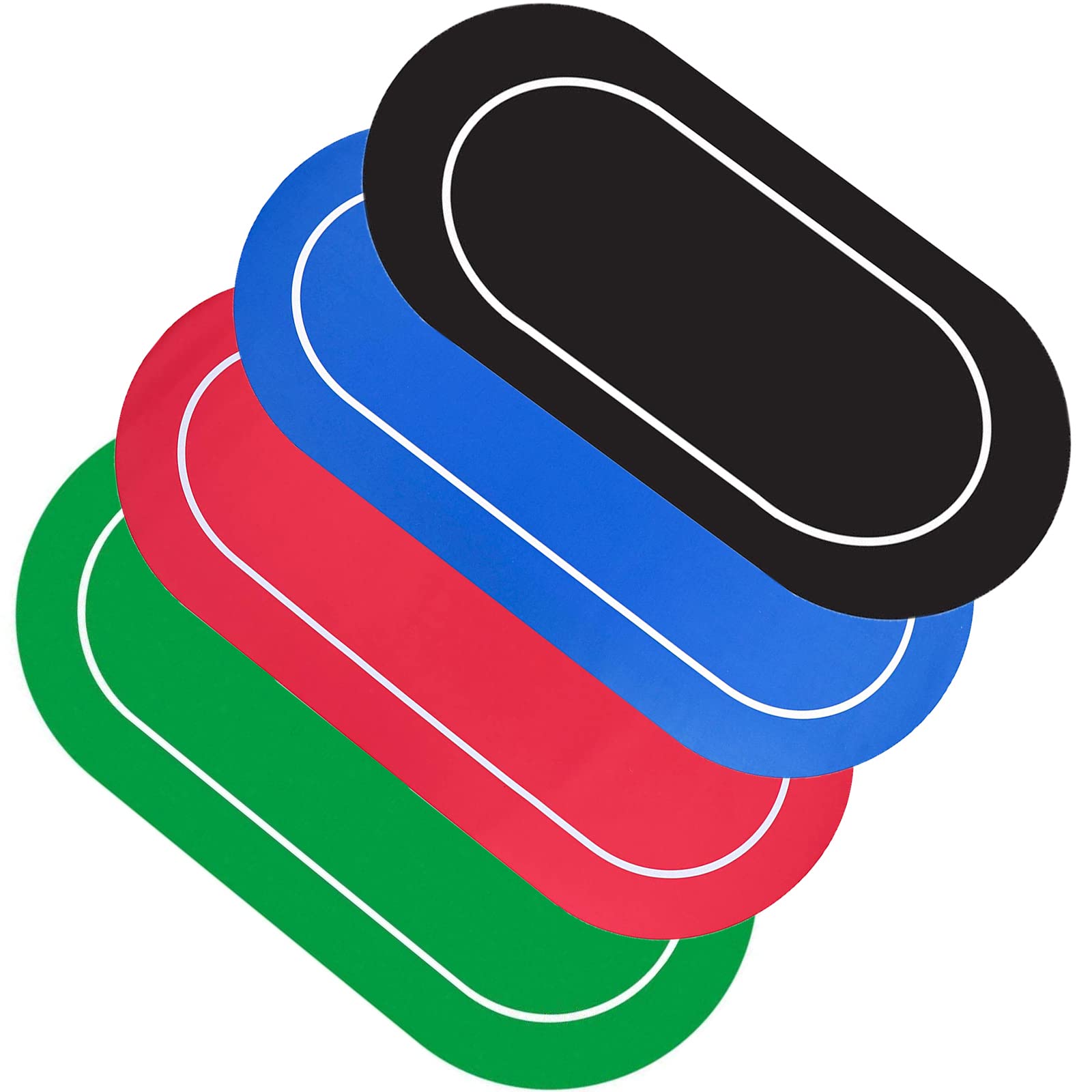 mata do gry w karty, Układ stołu pokerowego, przenośna owalna mata na stół pokerowy z torbą do przenoszenia(Blue)