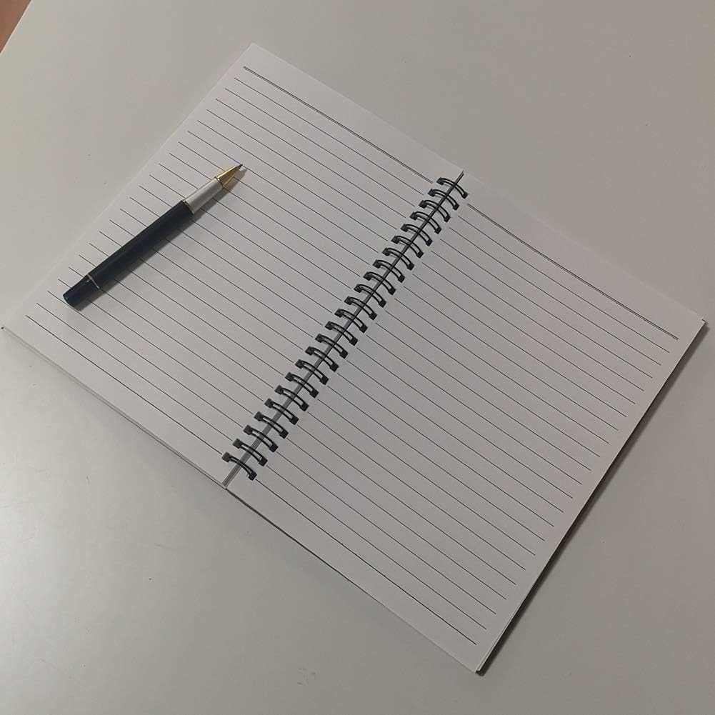 YUREE Notebook Spiral Journal Lined, A5, 100gsm Thick Paper & Hard Kraft Cover, 60 Sheets (120 Pages), 8.4" x 6", Gray, 4 Pack