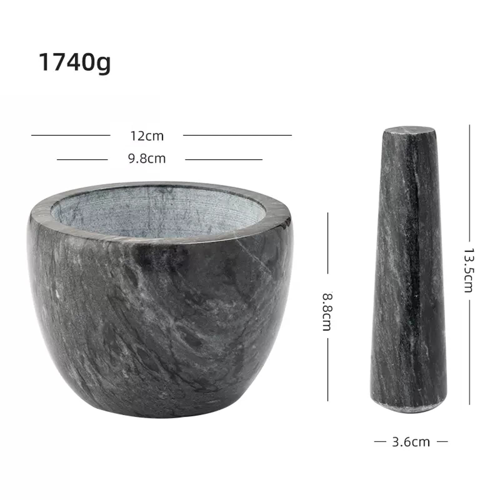 Knoblauchpresse Edelstahl Marmor-Mörser und Stößel-Set, 4,7 Zoll, Gewürzzerkleinerer, Rührschüssel, Pillenzerkleinerer, Pfeffermühlen-Mörserstößel, Knoblauchmühlen-Zerkleinerer, DIY-Werkzeug for die K