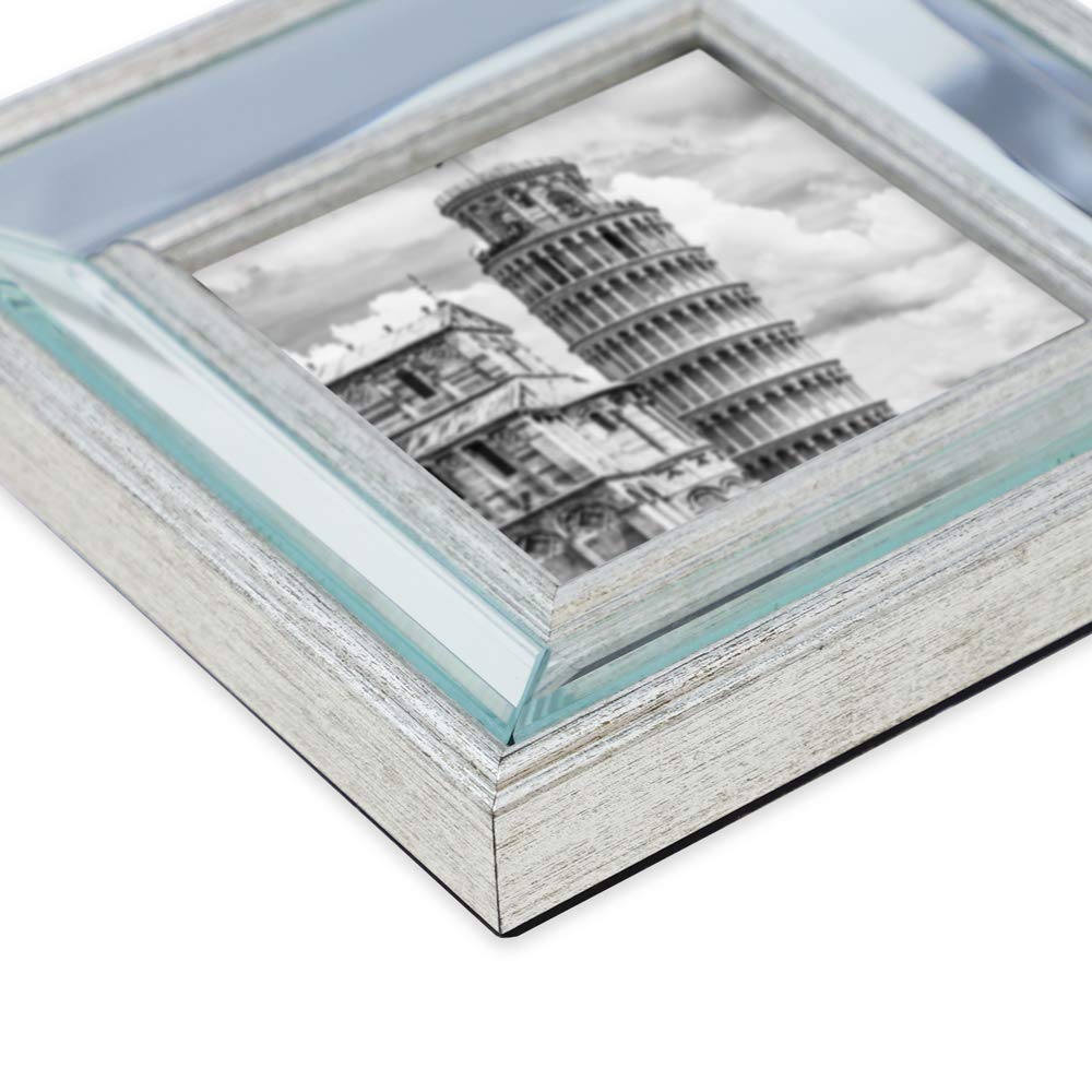 Isaac Jacobs Cornice Con Specchio E Passepartout 20x25 Cm - Argento Classico Per Foto E Quadri