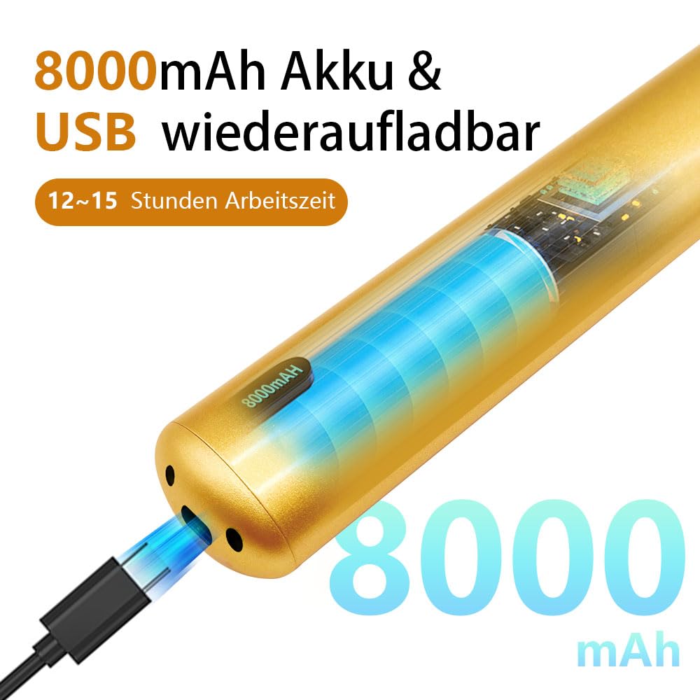LED Bildbeleuchtung Kabellos Innen, Aufgeladenes Akku-Kunstleuchten mit Fernbedienung, Dimmbare Magnet Touch Lichtleiste Wandlampe, Bildbelicht für Schreibtisch Wand Spiegel, (Golden 1 Stück)
