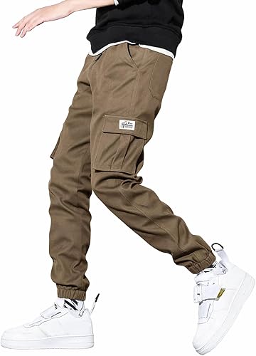 Mens Casual Cargo Stretch Joggers Pants