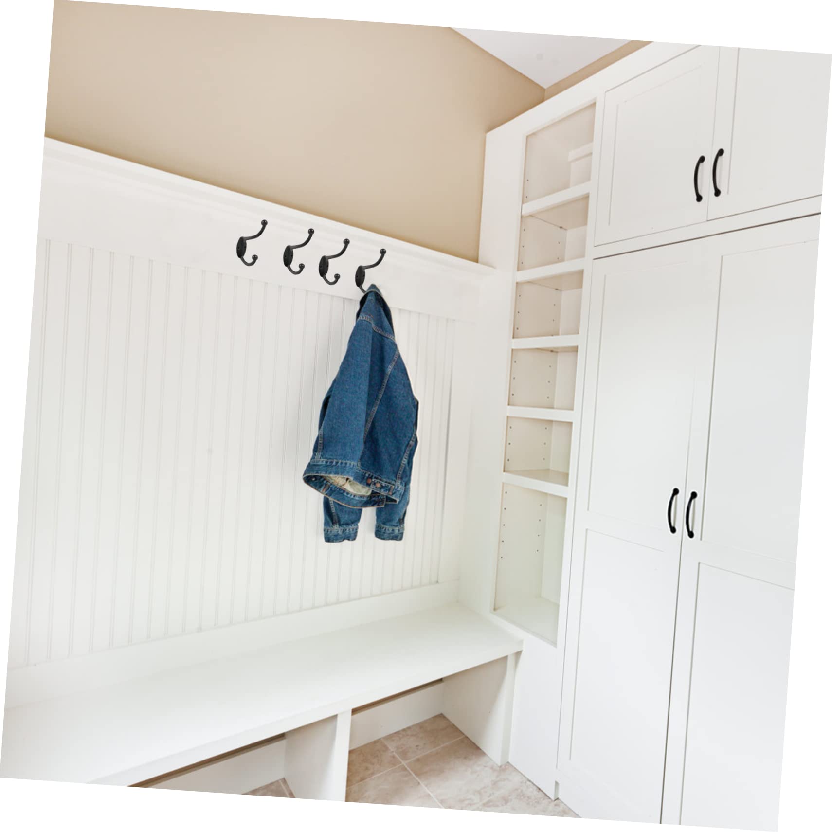 VASDEV 5 Ganchos de Hierro Forjado para Colgar Ropa, Perchero de Pared, Llavero de Metal, Ganchos de Pared Decorativos, Ganchos Individuales, Percha rústica, Gancho de Hierro, Ganchos par