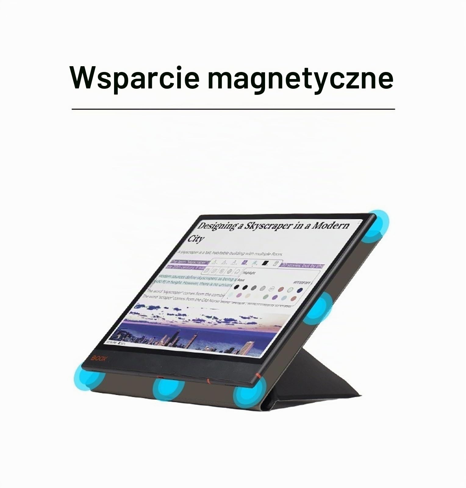 Etui kompatybilne z Boox Note Air 5 C 2025 10,3 cala, etui magnetyczne, wiele kątów widzenia, z uchwytem na rysik, automatyczne uśpienie/wybudzenie