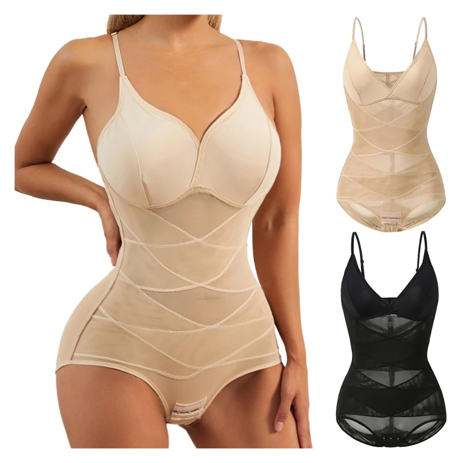 Body Modellante da Donna, Slip Modellanti per Tutto Il Corpo, Intimo Modellante a Cuciture, Controllo della Pancia, Corsetto Snellente in Rete, Pancia Piatta Sottoseno