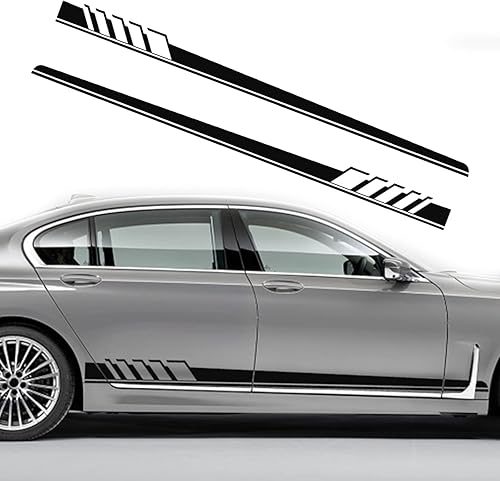 QianBao Calcomanías de vinilo con diseño gráfico de rayas laterales para puerta de auto, calcomanías modificadas para bricolaje, universal, para