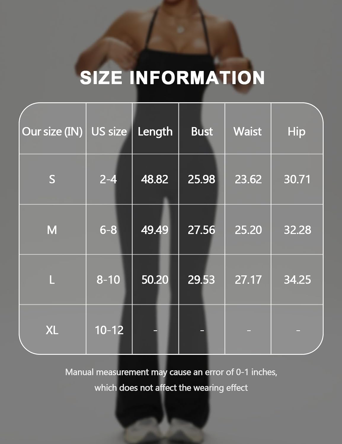 Women's Jumpsuit Adjustable Spaghetti Strap Romper Flare Leg Bodycon One Piece with Scoop Neck Tummy Control Jumpsuit - Image 7