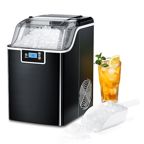 ZAFRO Nugget Ice Makers - Encimera con pellets suaves y masticables, máquina de hielo compacta autolimpiante portátil de 44 libras24 horas con