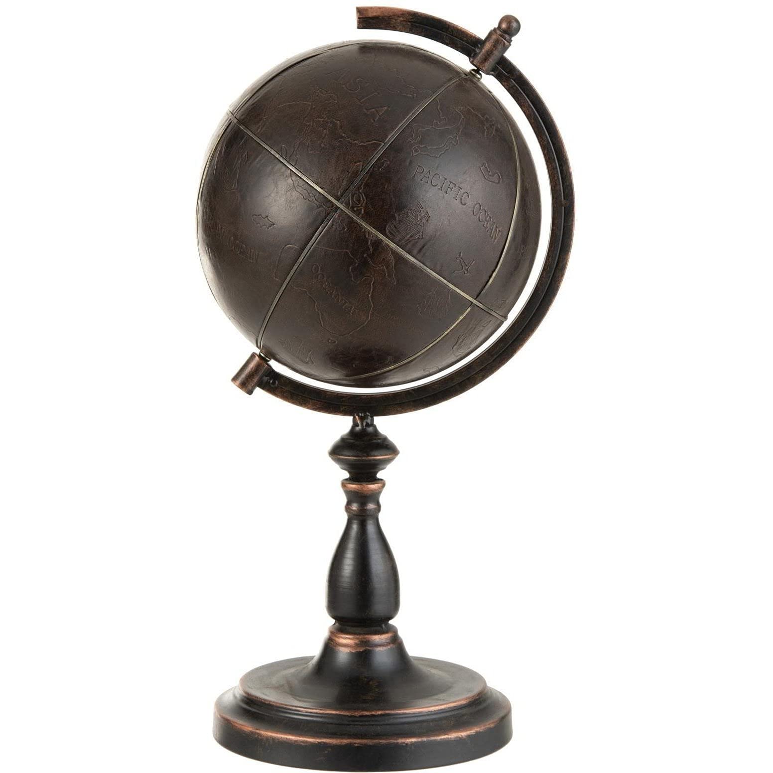 Globe terrestre en métal design contemporain pour bureau élégant