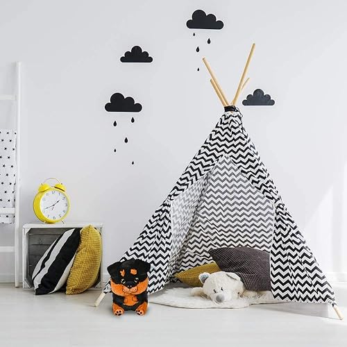 Miniatura 6 de ArtCreativity Belly Buddy Rottweiler, perro de peluche de 9 pulgadas, súper suave y tierno, bonita decoración de guardería, el mejor regalo para